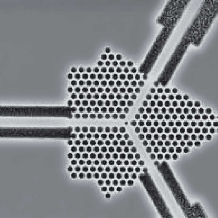 SEM image of InP-based photonics crystals