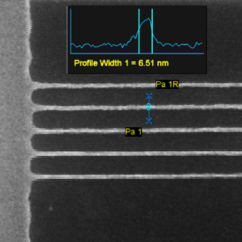 SEM image of sub-7 nm lines in HSQ