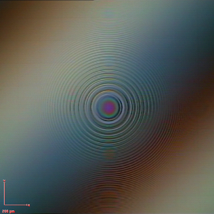 Image of a Center of a 1x1 cm² fresnel lense