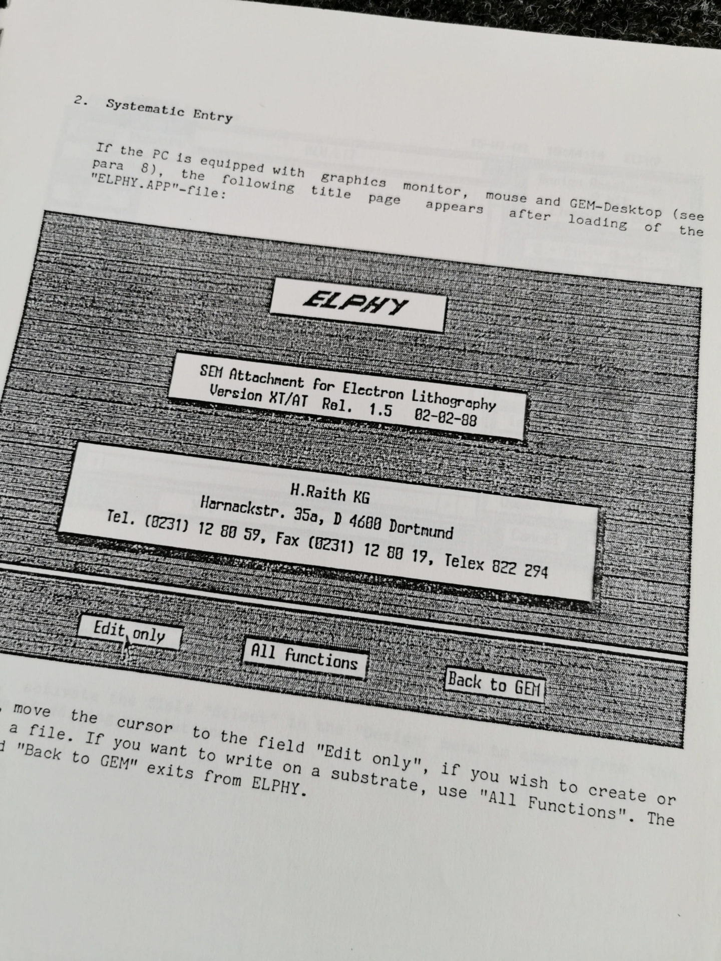 Photo of the first ELPHY manual