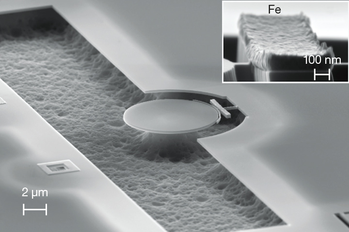 SEM image of a magneto-optomechanical torque sensor user in nanoengineering