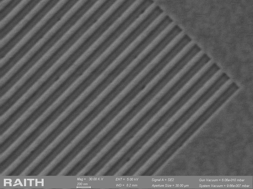 SEM image of a nanopatterned magnetic structur