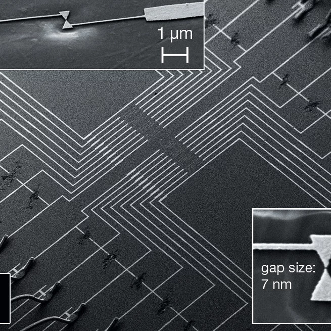 SEM image showing a Cd3As2 nano-cross