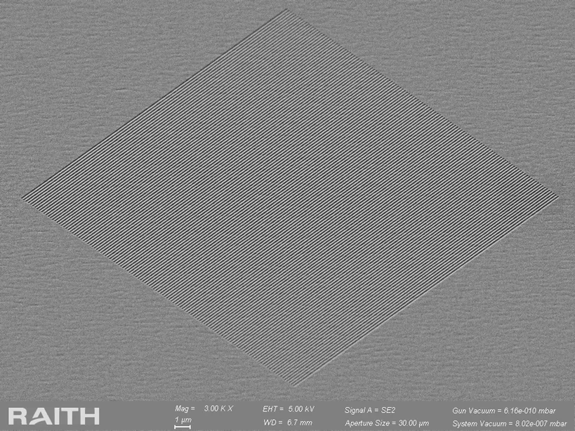SEM image of a nanopatterned magnetic structur